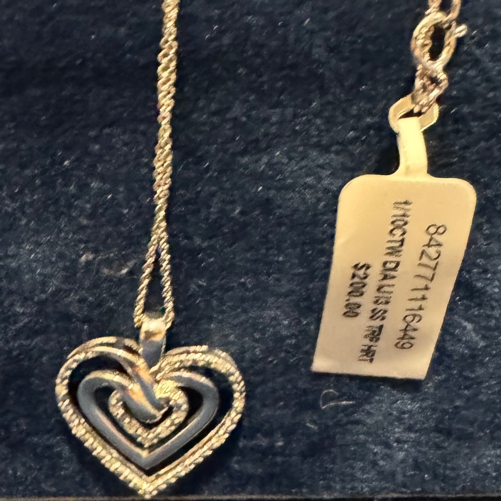 Bridge Diamond Triple Heart 18" Pendant Necklace - Picture 9 of 10